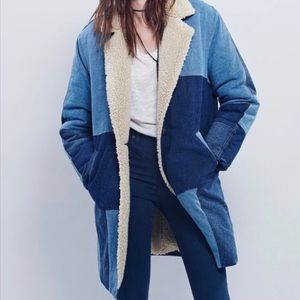 Free People Sherpa Lined Denim Coat